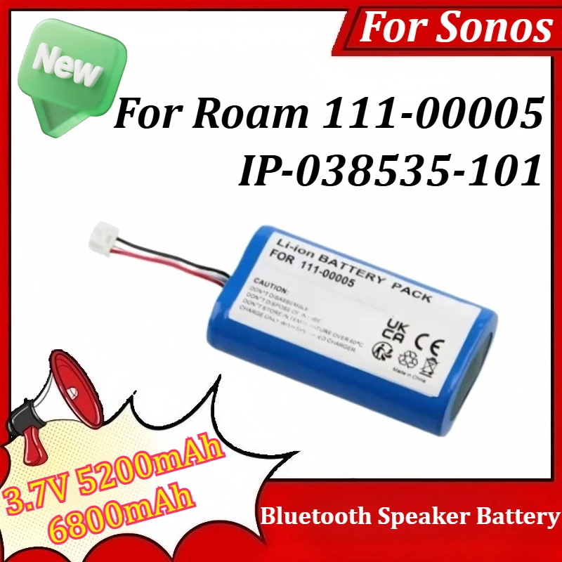 

3.7V 5200mAh 6800mAh Replacement Bluetooth Speaker Battery for Sonos Roam 111-00005 IP-038535-101
