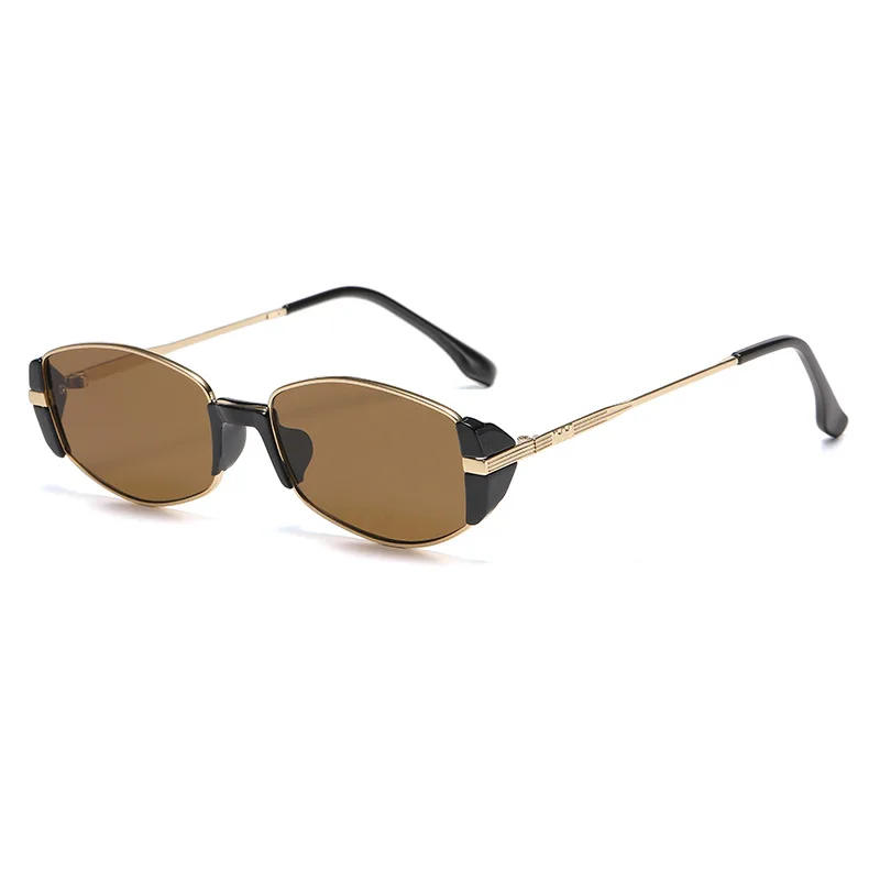 Occhiali da sole cat eye con montatura stretta occhiali da sole retrò moderni irregolari coreani premium sense square round face occhiali da sole