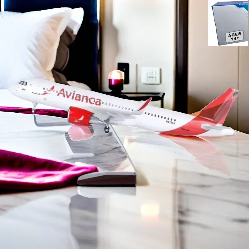 

New 47CM 1/80 Airplane A320NEO A320 NEO AVIANCA Air Airlines Model Toy Light & Wheel Landing Gear Diecast Resin Plane Model