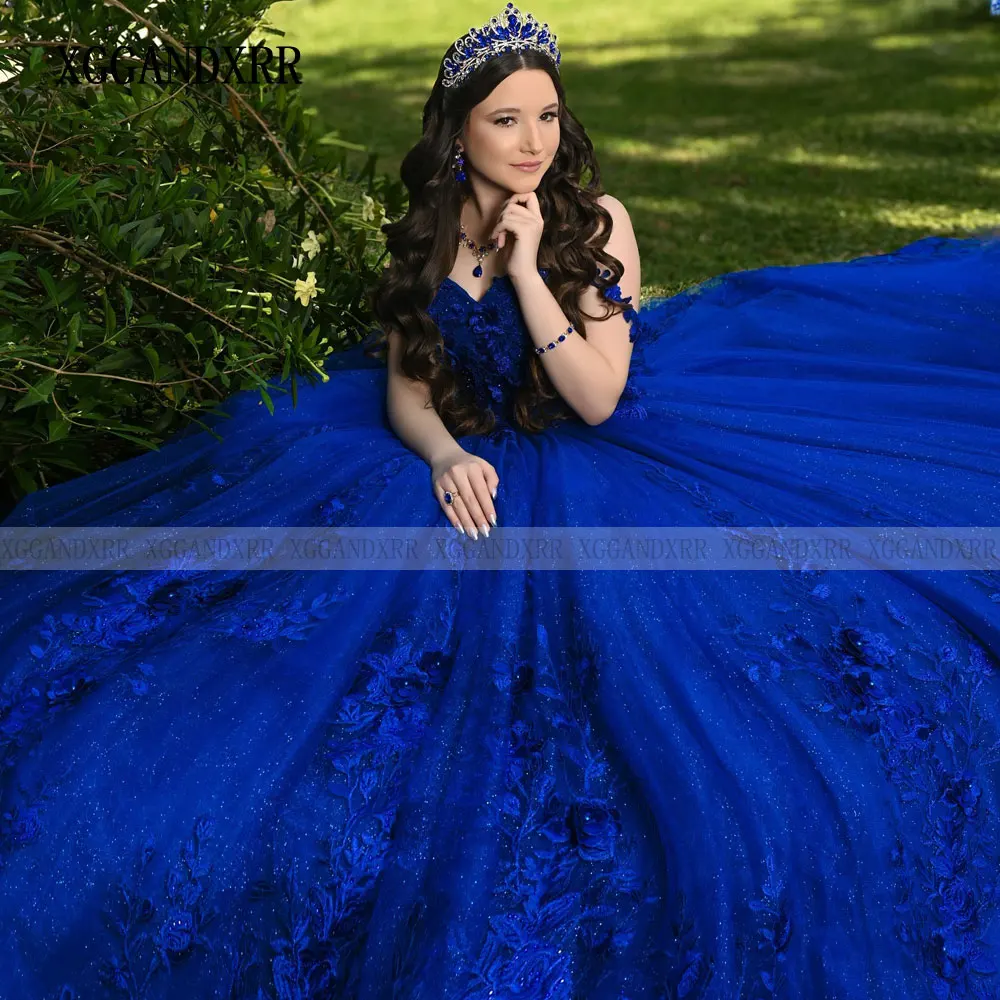فستان Quinceanera أزرق مخصص 2026 ثوب حفلة مزين بالزهور حلو 16 فيستدوس دي 15 أنوس حفل رسمي لحفلة عيد الميلاد