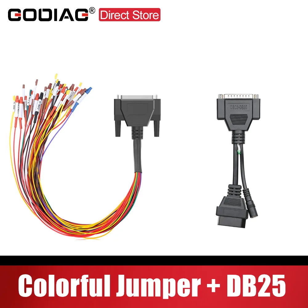 

Кабель GODIAG DB25, работает с стандартным кабелем GT100 Plus, работает вместе с стандартным кабелем DB25