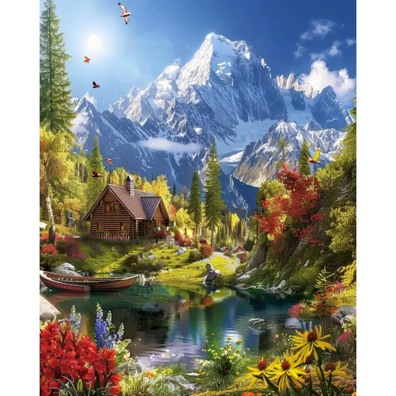 

GATYZTORY Frame Diy Painting By Numbers Forest Landscape Kits Paint By Numbers For Adults HandPainted Paints Home Wall Decor