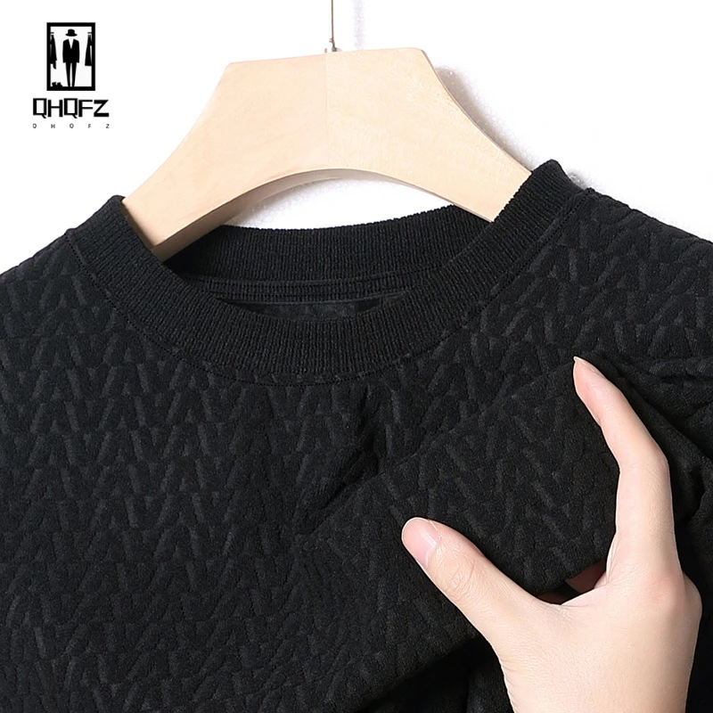 Autumn and Winter New Men\'s Sweater Round Neck Tight Casual Knitted Pullover Harajuku Men\'s Sweater Knitted Sweater