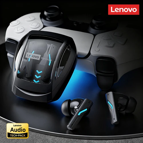 Lenovo GT100-auriculares inalámbricos GT100 con Bluetooth 6,0, cascos Esports para videojuegos, sonido HiFi de baja latencia, música, larga resistencia