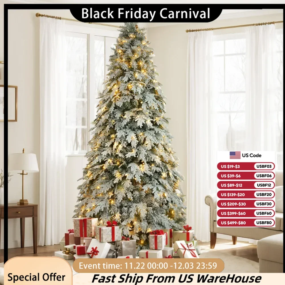 7.5ft Artificial Christmas Tree with 400 LED Lights and 1200 Bendable Branches, Holiday Decoration, Christmas Decorations