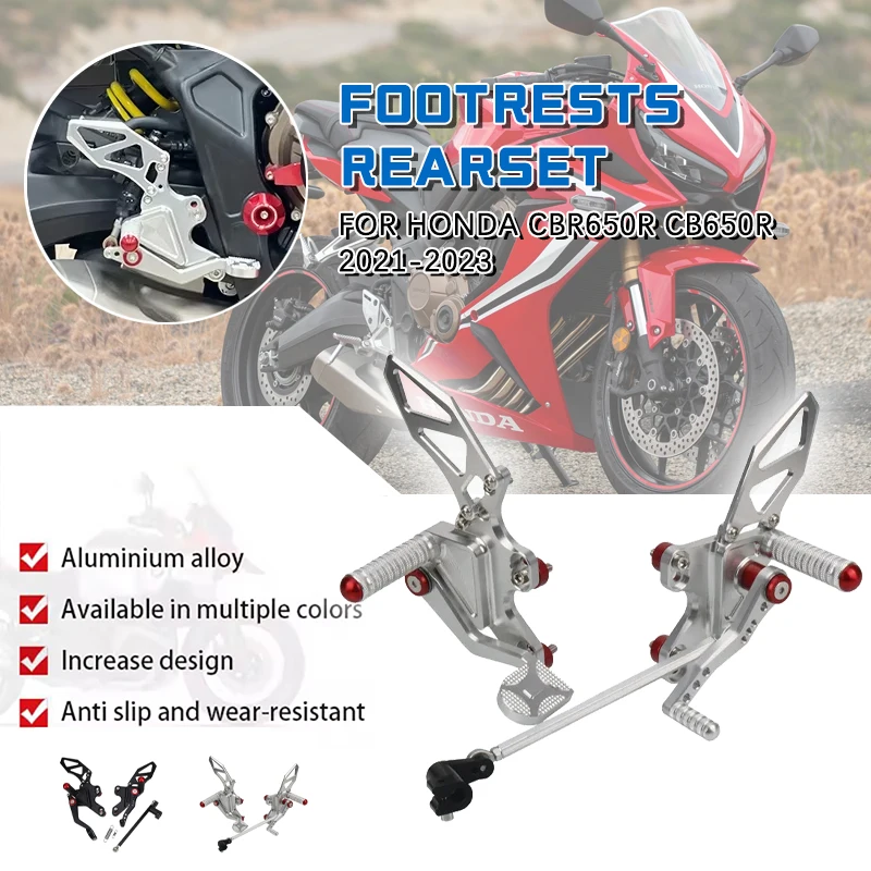 

Motorcycle CNC Footpeg Foot Rests Footrests Rearset Rear For HONDA CBR500R CB500F CBR 500R CB 500F 2013-2023 2022 2021 2020 2019