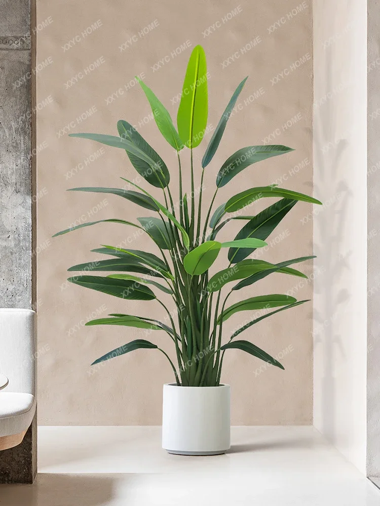 Artificial Green Plant Bird of Paradise Potted Bionic Simulated Plants Floor Indoor Home Living Room Decoration Ornaments