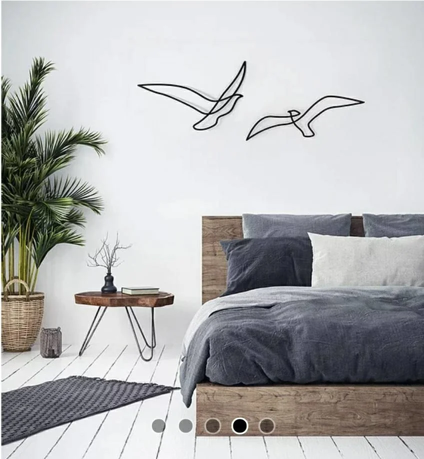 

Metal Wall Decor And Art Line Birds Home Office Decoration Living Room