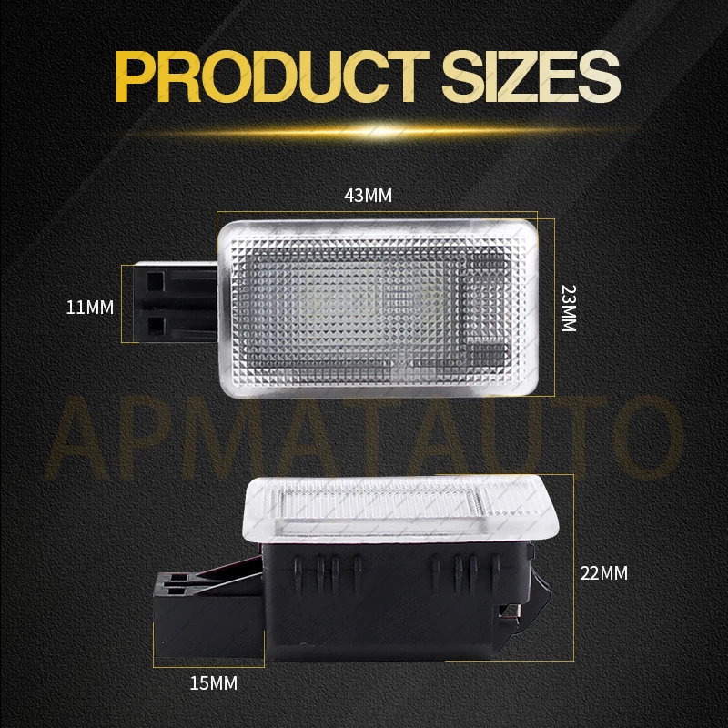 LED Footwell Courtesy Light For Volvo V40 V40CC V60 S60 S80 XC40 XC60 XC90 OEM#:1286317 9123680 Luggage Trunk Lamp Accessories