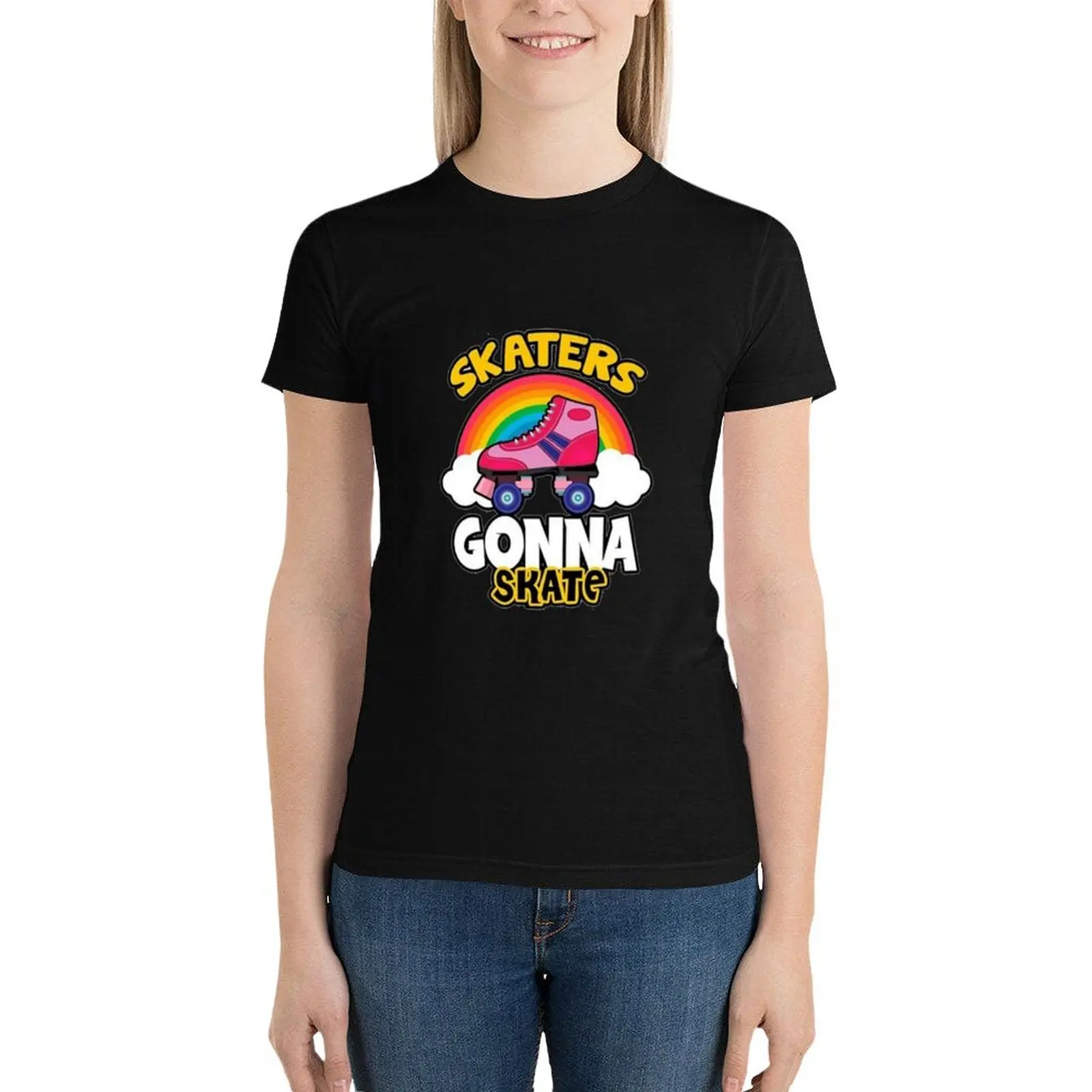 Skaters Gonna Skate T-Shirt oversized lady clothes animal print shirt for girls Women's tops