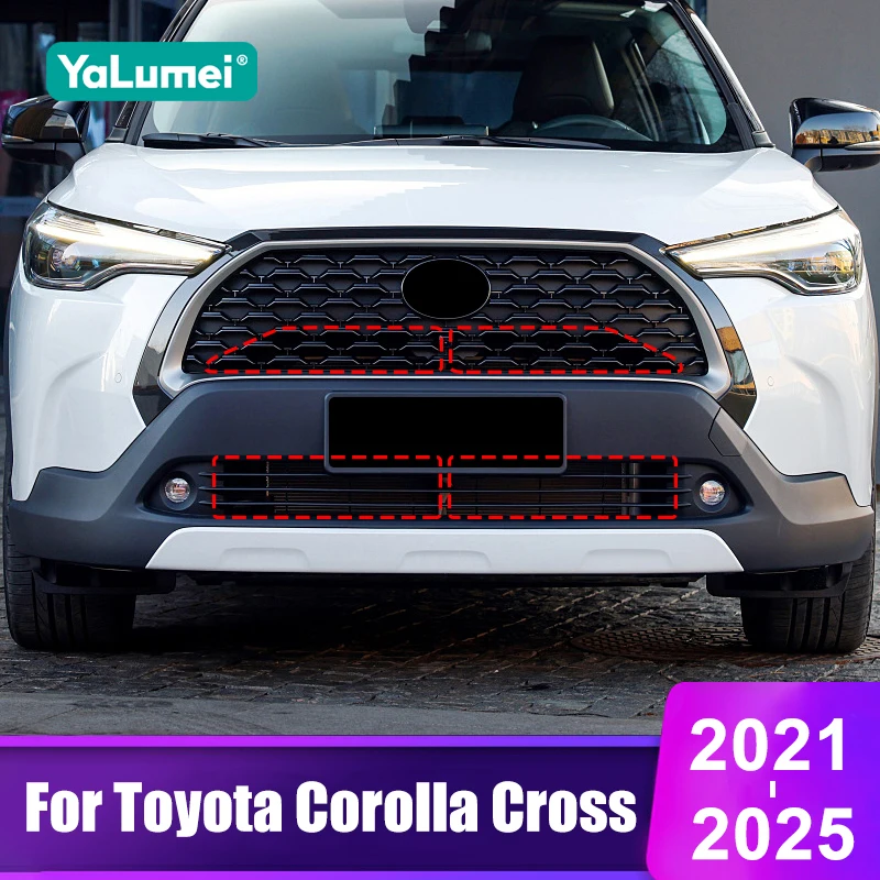 

For Toyota Corolla Cross XG10 2021 2022 2023 2024 2025 Hybrid Car Front Grille Insect Screen Modification Part Accessories