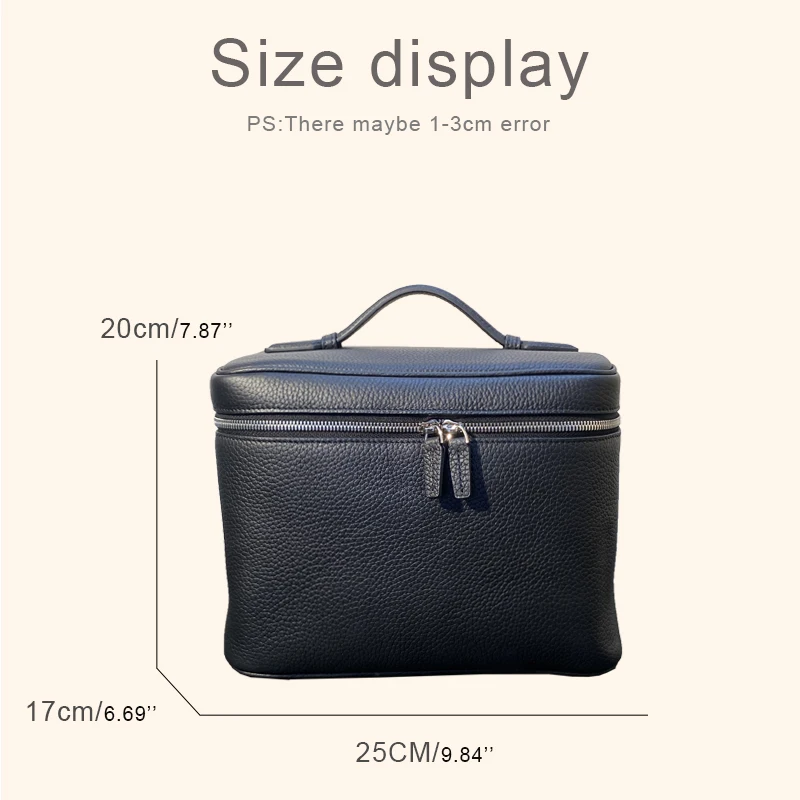 Customize Initials Leather Grain Box Travel Makeup Bag For Women Luxury Designer Handbag Purse 2026 New In With Mirror Organizer