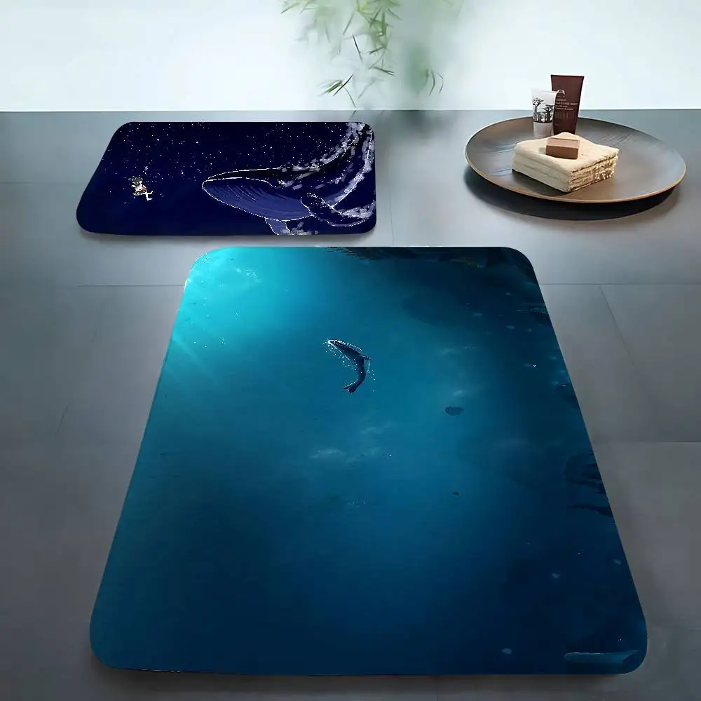 Cute Ocean Whale Fish Shark Carpet For Living Room Sofa Decor Modern Rug Floor Mat For Men Bedroom Durable Area Rugs