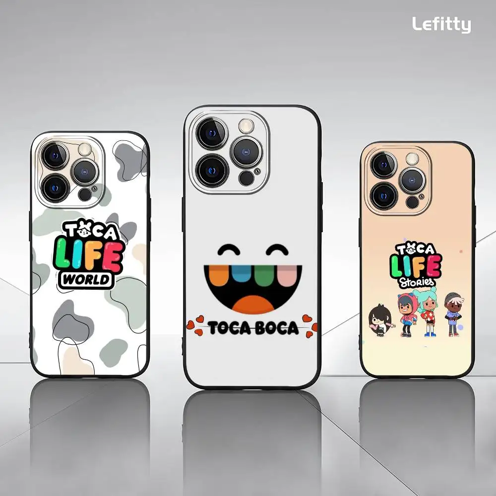 

T-Toca B-Boca World for Kids Phone Case For iPhone 16 15 14 13 Pro Max Plus Mini Frosted Soft Shell Funda Shockproof Cases