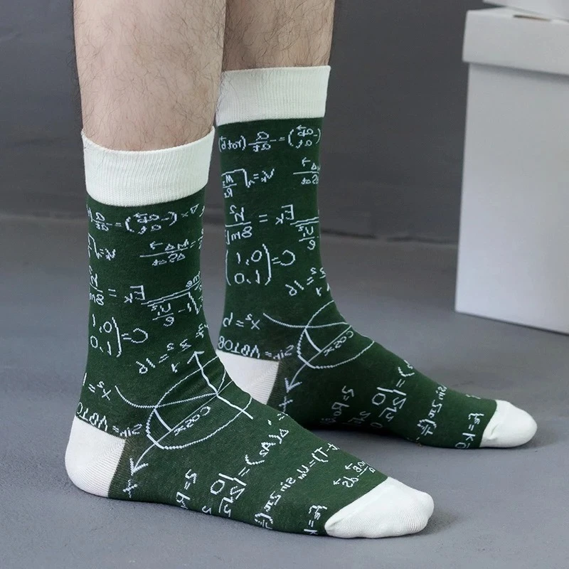 

Мужские носки с геометрическим узором, высококачественные, модные, антибактериальные, удобные, легкие, дышащие, носки средней длины, 1/10 пар