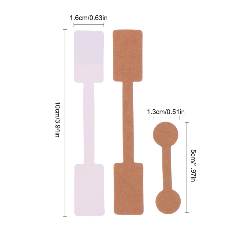 สติกเกอร์ ringlabel 100ชิ้นป้ายราคาเครื่องประดับป้ายกระดาษคราฟท์มีกาวในตัวสำหรับสร้อยคอต่างหูสร้อยข้อมือ