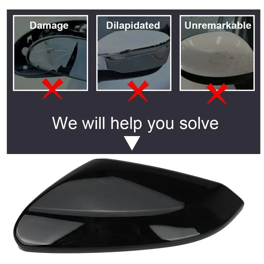 Pair Glossy Black Side Mirror Cover Cap Housing Compatible with Honda Civic 20162019 2020 2021 Honda Insight 20192021, Direct Re