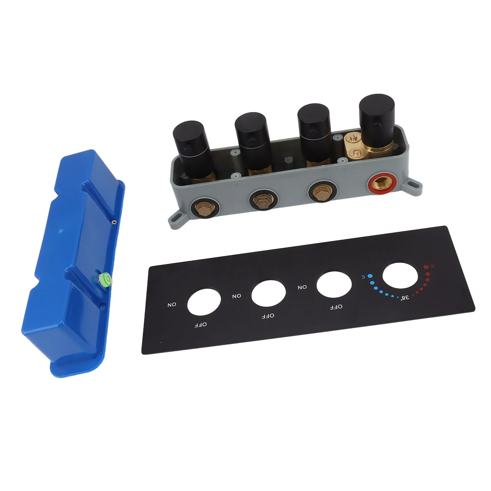 Diverter Valve Shower Diverter Valve  Thermostatic Mixer Brass 3 Way Valve Kit with 4 Round Knobs Shower Diverter Valve