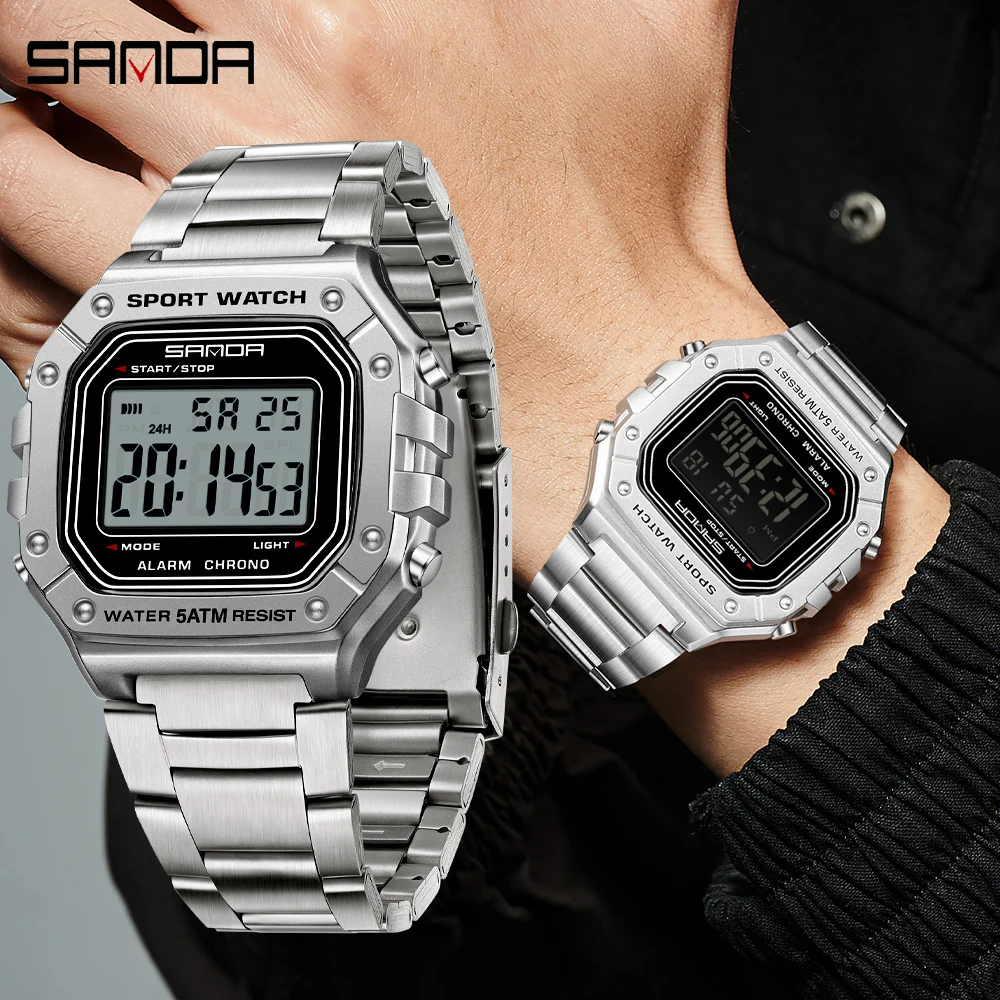Men'S Accessories Display - Montre numérique pour homme SANDA, étanche,