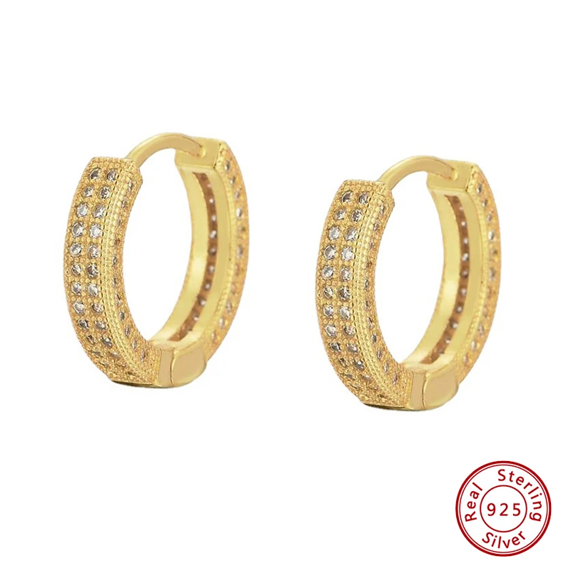 

Earrings 925 Sterling Silver Original Certificate Zircon Circle Earrings For Women Fashion Free Shipping Jewelry