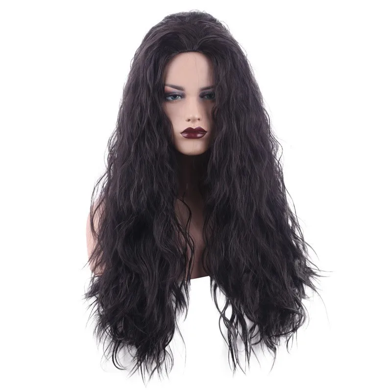 

European and American wigs, corn perm instant noodles rolls, purple and green Qi bangs wigs, holiday parties, daily wigs