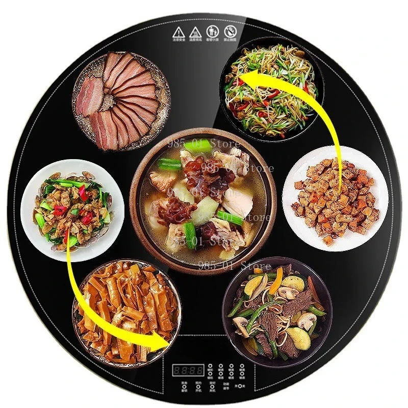 

Household Smart Warming Plate, Manual Electric Rotating Insulated Dining Meal Board