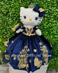 Navy Blue Off The Shoulder Special Link For Personalized Quinceanera Teddy Bear Dress Beaded Appliques Ruffles Robe Customized