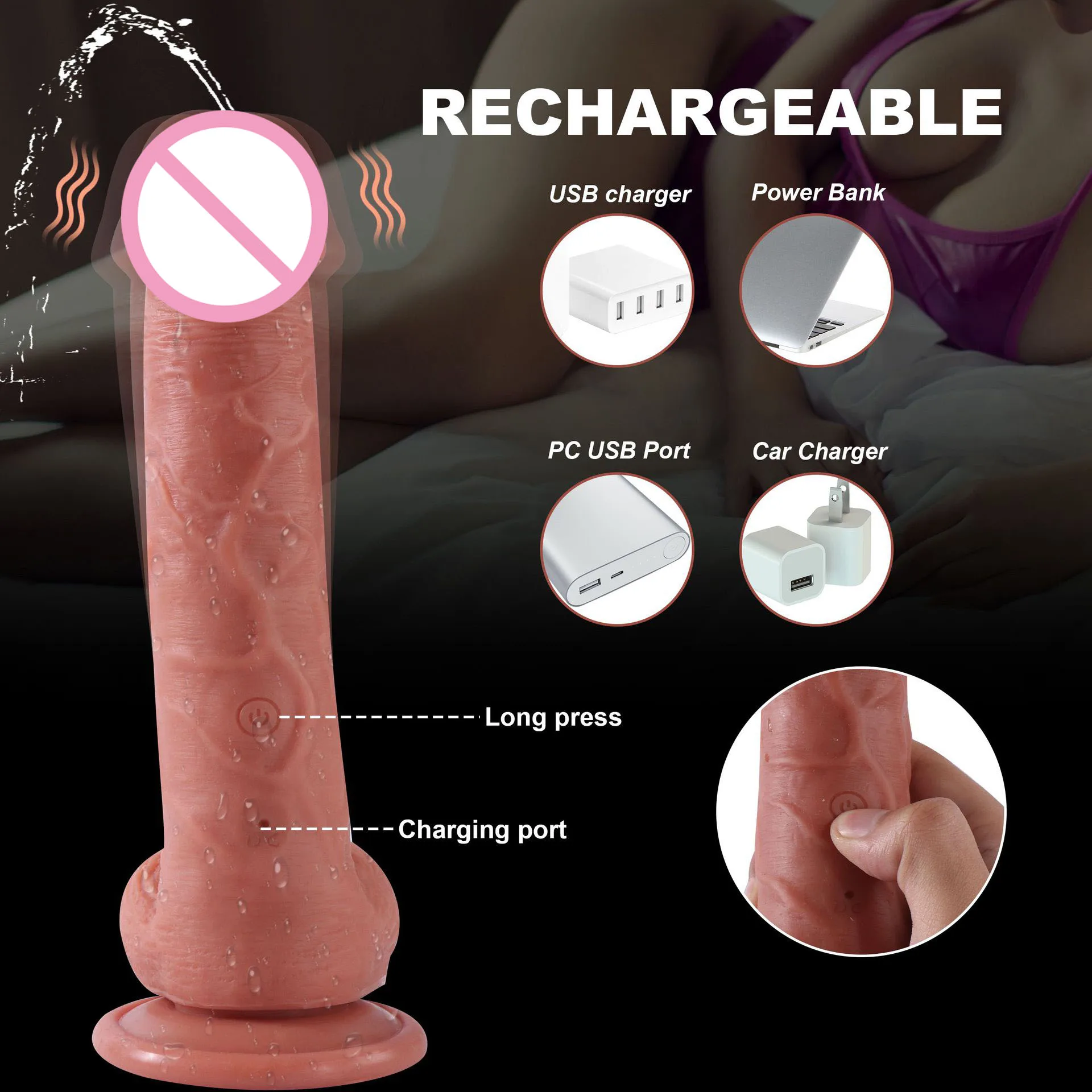 8.42 Inch Remote Control G-spot Vabration Dildo Realistic Water Spray Penis for Women Pleasure Adult Masturbation Sex Toys