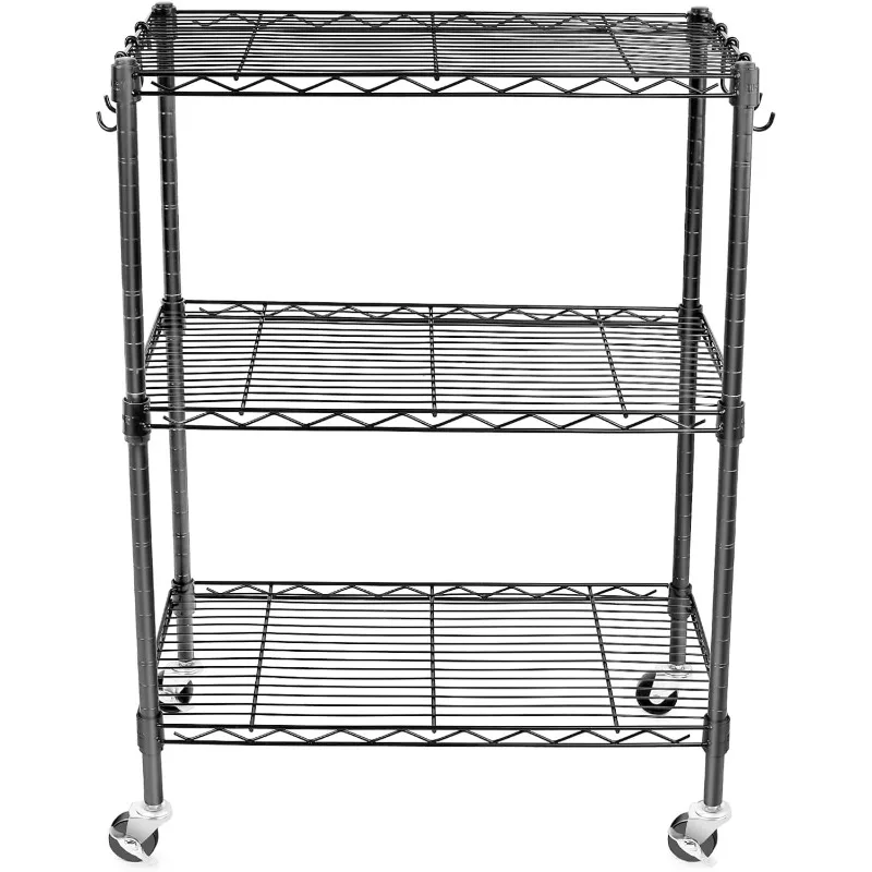 

5 Tier Shelf Shelving Unit with Wheels,Adjustable Metal Shelves for Storage, NSF Certified Wire Shelving Rack