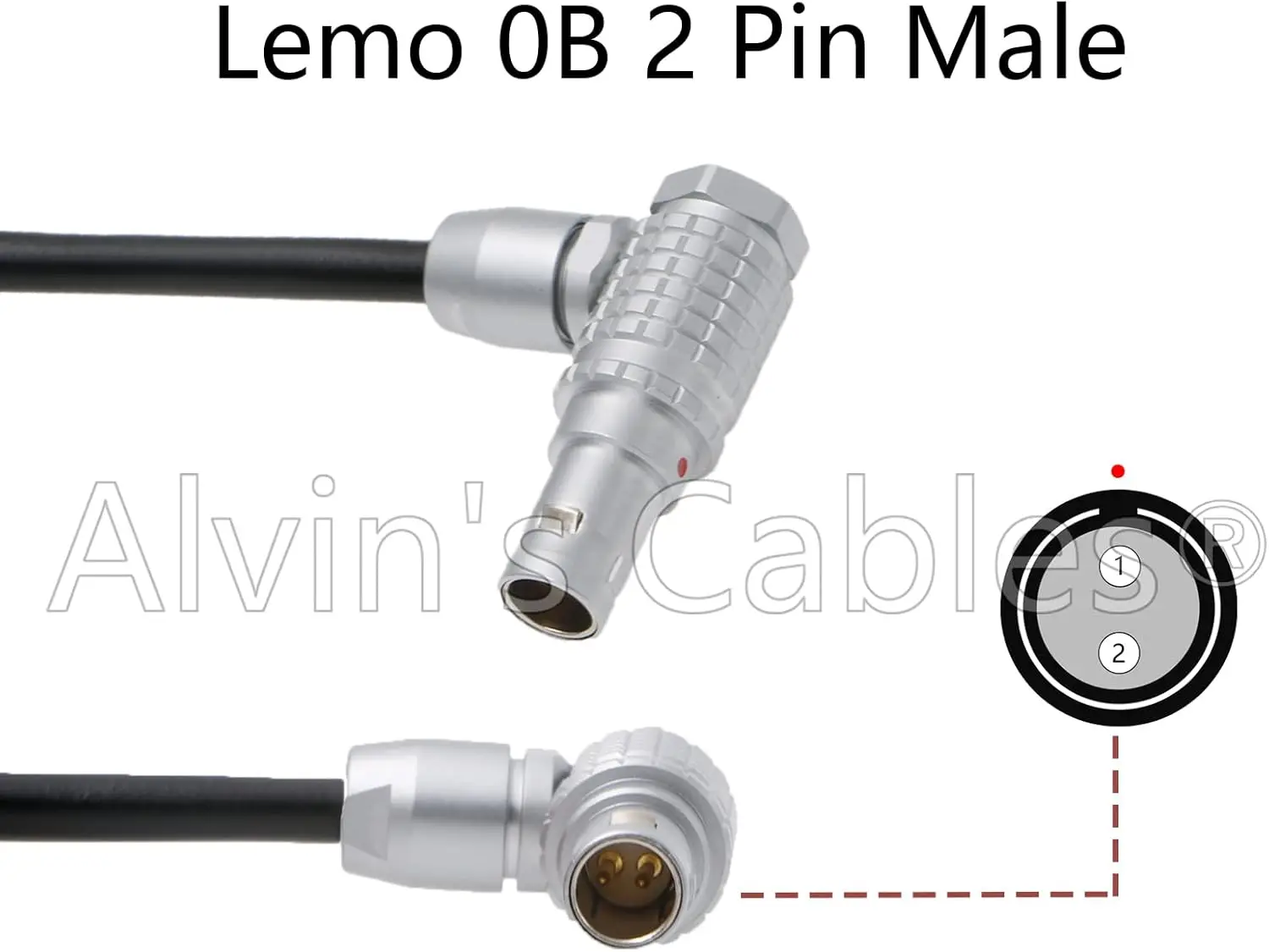 Alvin's Cables D-Tap to 2-Pin Male Power Cable - Right-Angle Flexible for Teradek ARRI​