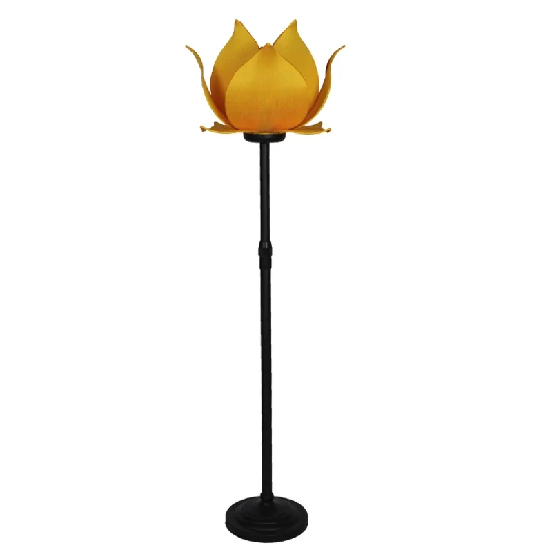 Chinese style floor lamp Lotus classical floor lamp Ancient style floor lamp Zen lamp Colorful lotus standing desk lamp