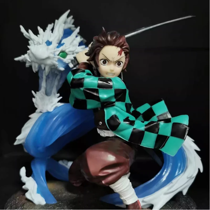 

Hot 24cm Demon Killer Kamado Tanjirou Fighting Posture Cartoon Model Statue Desktop Decoration For Boys Birthday Present