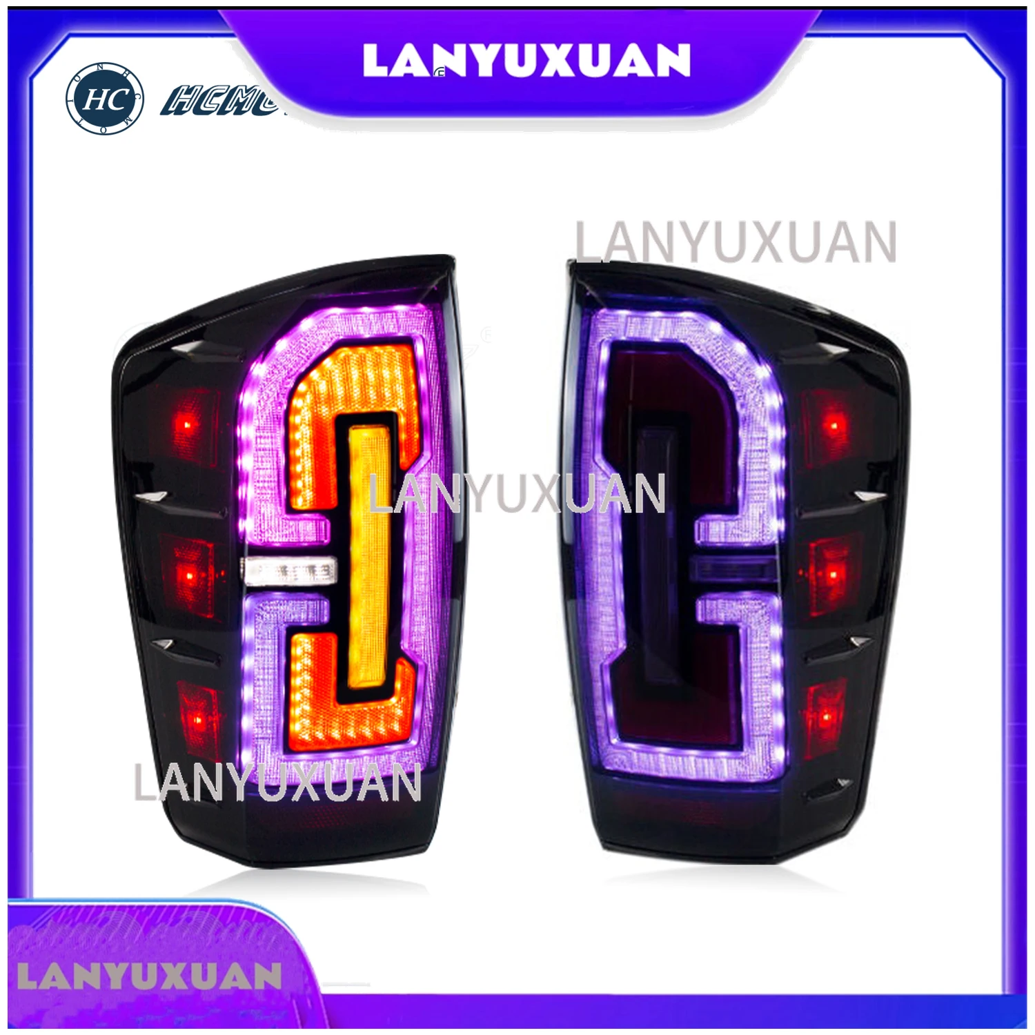 2026 HCMOTIONZ 2016-2022 for Toyota Tacoma LED Rear Lamps Assembly with RGB Tail Lights DRL Sequential Animation New Condition