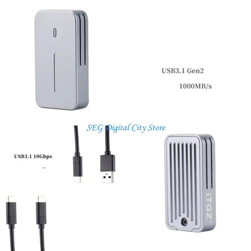 

U75B M.2 NVMe SSD Enclosure NVMe USB3.1 Adapter 10Gbps USB External Case Box JMS583