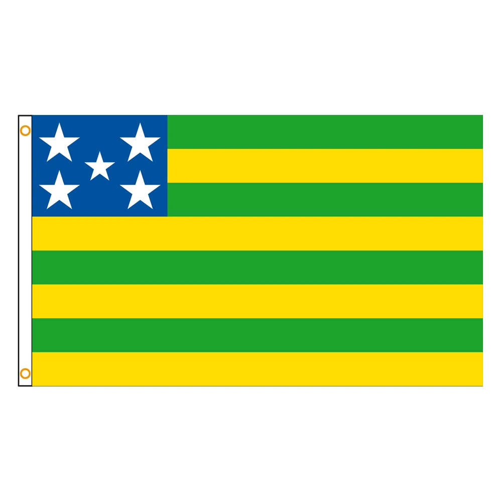 3x5 Ft Goiás Goias Flag Vivid Color and Fade proof flags of Brazil Polyester with Brass Grommets 3 X 5 Ft