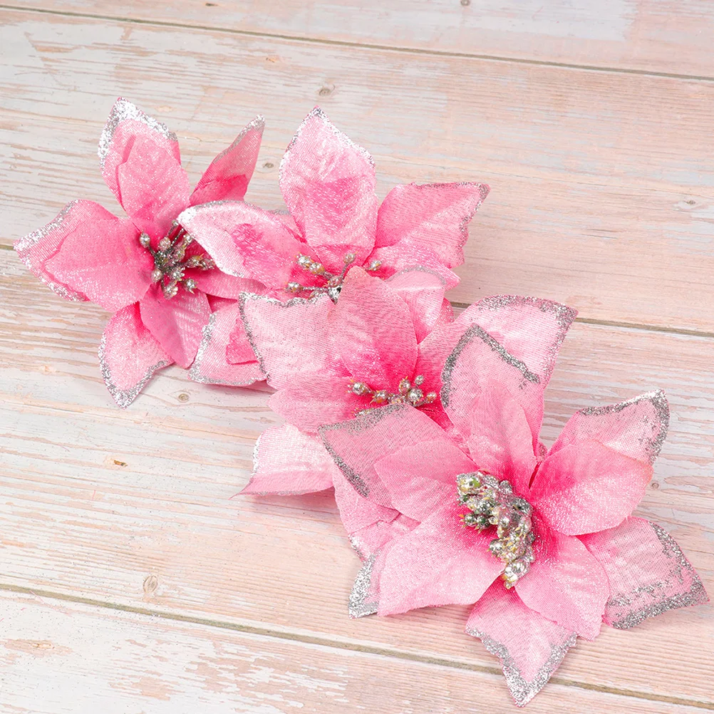 

32 Pcs Christmas Flower Decoration Office Fake Flowers The Tree Decorations Floral Cloth Artificial