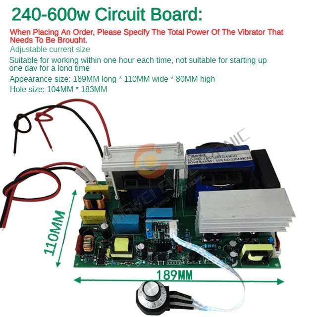 Placa base de circuito de limpiador ultrasónico, soporte de 40KHz, 480W/600W, para lavadora de coches, transductor generador