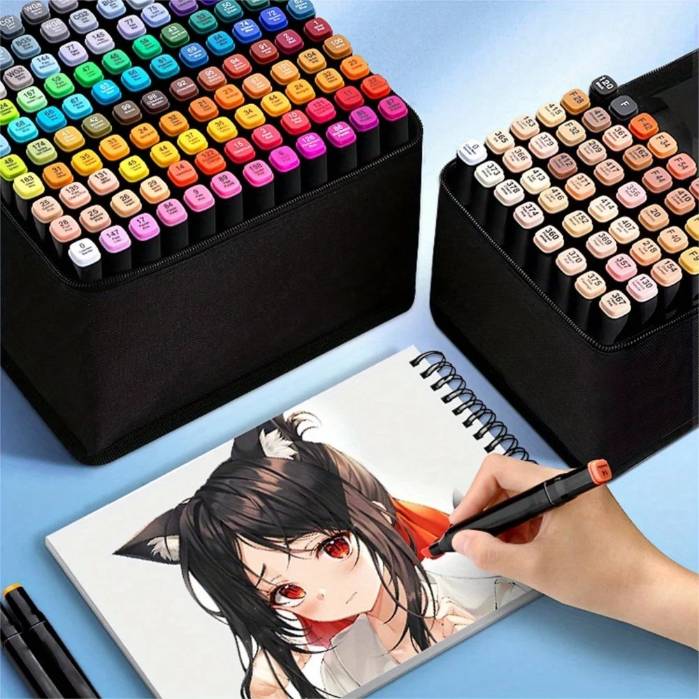 36/24Colors Art Markers Pen Set for Draw Double Headed Sketching Oily Tip Based Markers Graffiti Manga Artists School Supplies