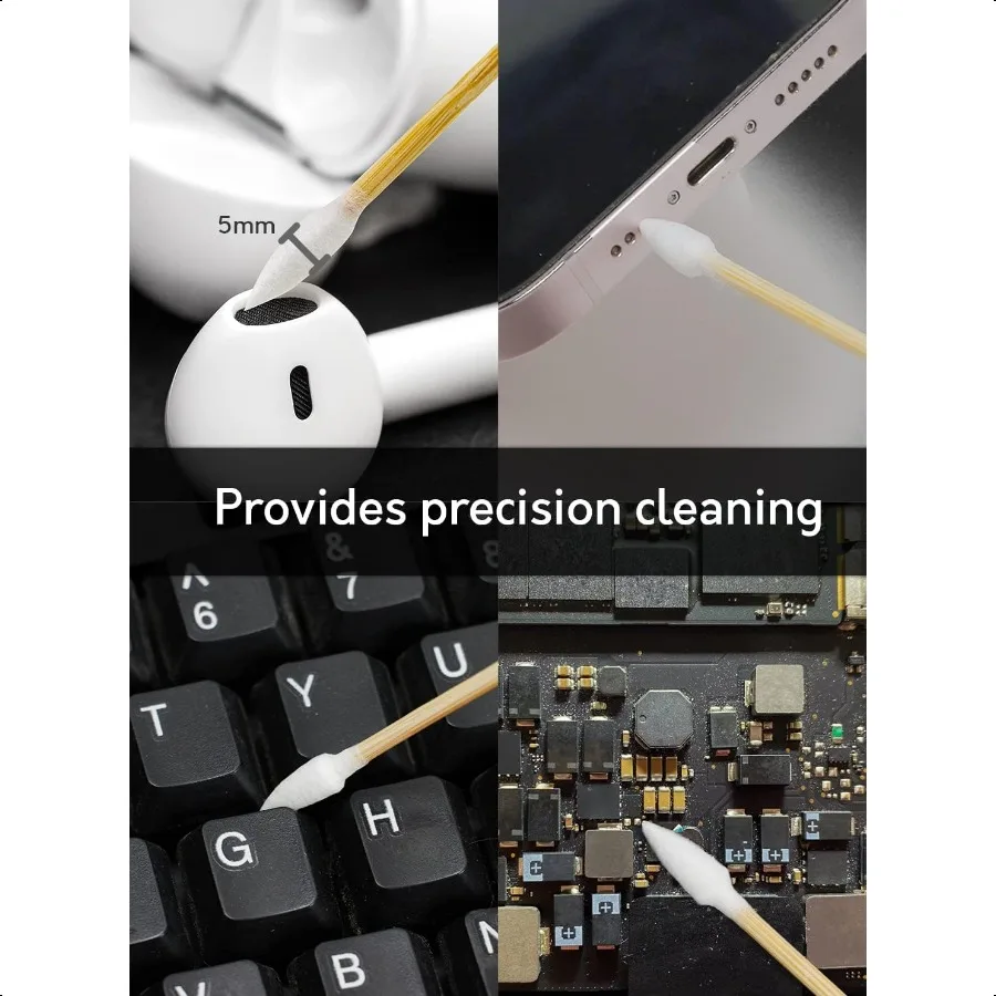 500 1000PCS Tamponi per pulizia pistola Tamponi per pistola con manico in bambù da 6 pollici Altamente assorbenti senza pelucchi per la pulizia di precisione Applicare