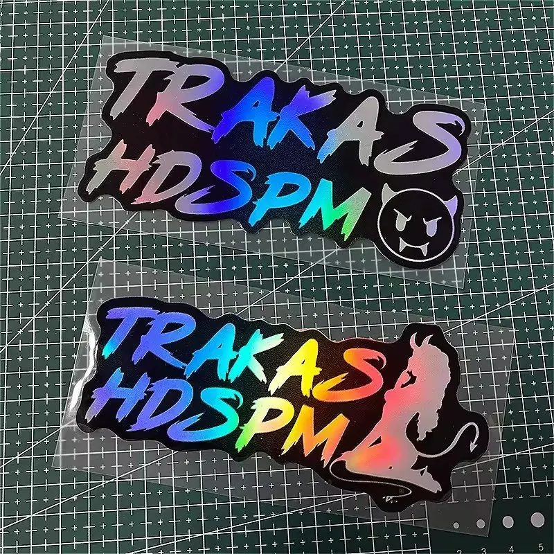 Laser TRAKAS HDSPM motorcycle funny girl devil motorcycle helmet DIY decorative sticker scratches waterproof reflective refit