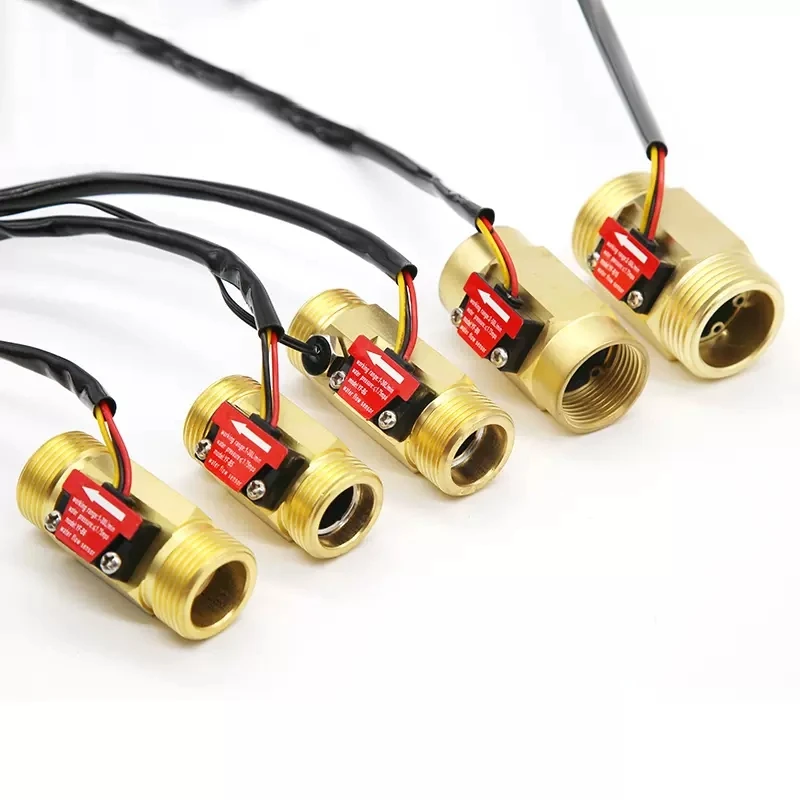 

YF Brass Hall Effect Flowmeter DN15-DN80 Electronic Water Flow Sensor Switch 24V Magnetic Turbine Digital Counter Water Oil Fuel
