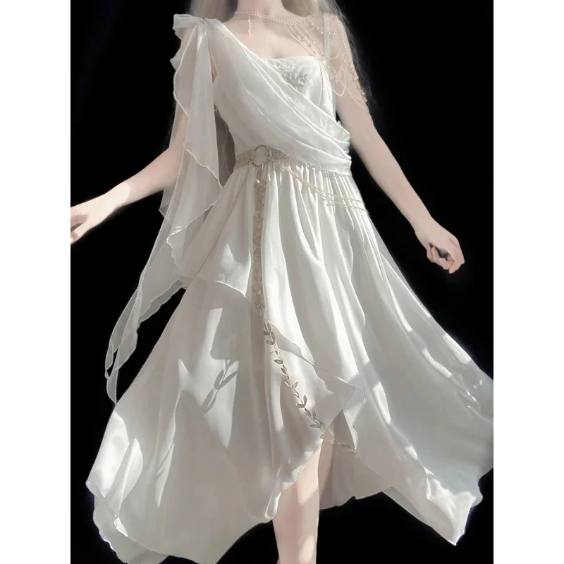 

dd54Lolita Ancient Greek Noble Goddess Gods Dusk Nordic Exotic Elegant Myth Series Palace Style Tea Party Dress Wedding Dr
