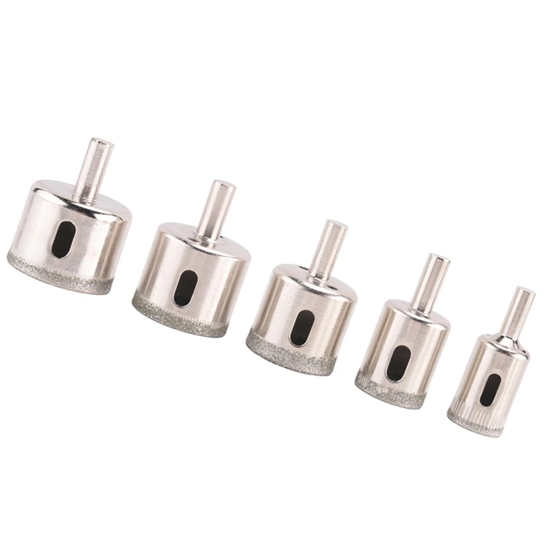 FYBL 25Pcs Diamond Tile Hole Saw Drill Bit Set, for Glass Marble Granite Slate Cutting, 20-38mm, Silver