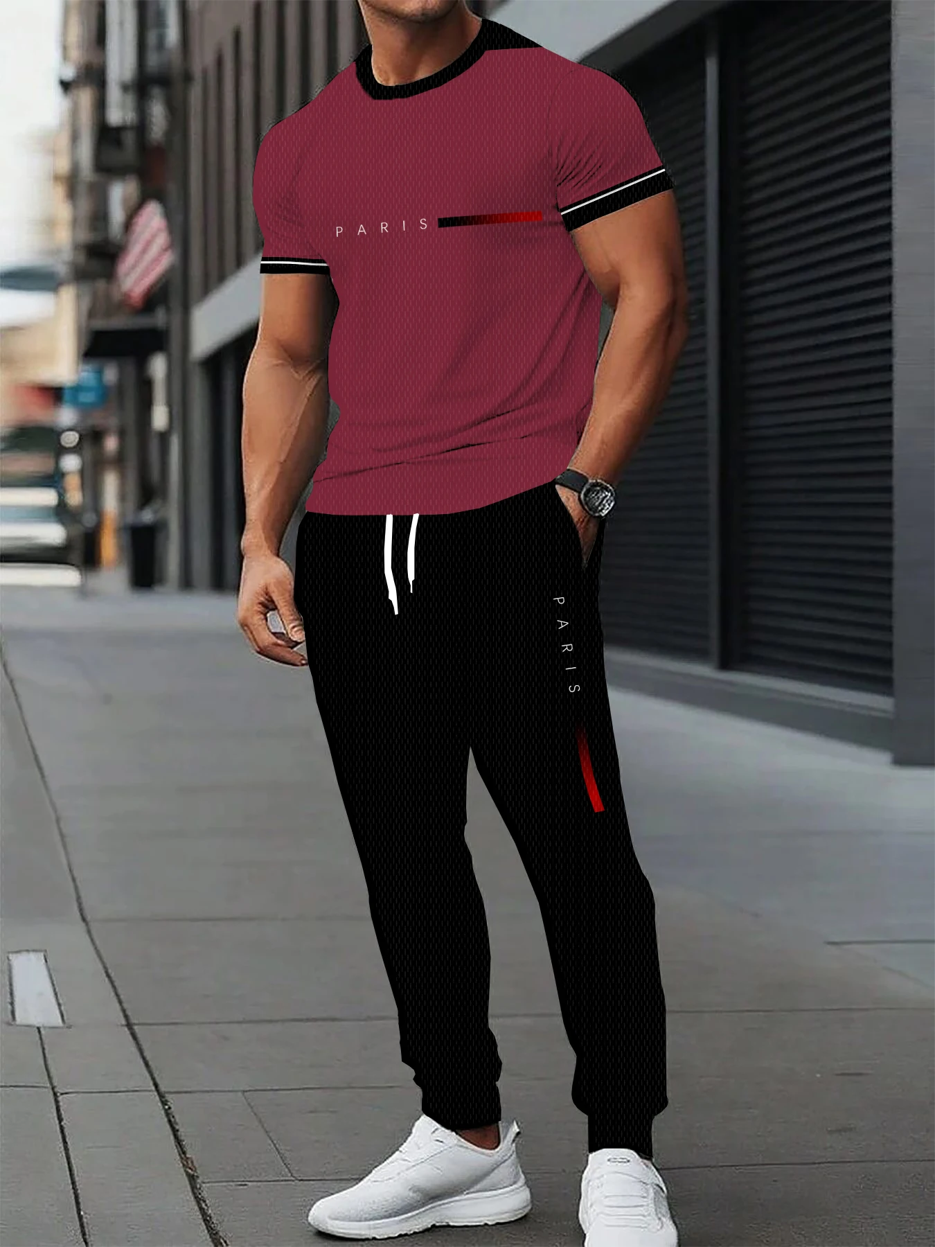 Letni nowy garnitur męski to casualowy i modny strój męski na zewnątrz, prosty w stylu, z nadrukami liter.