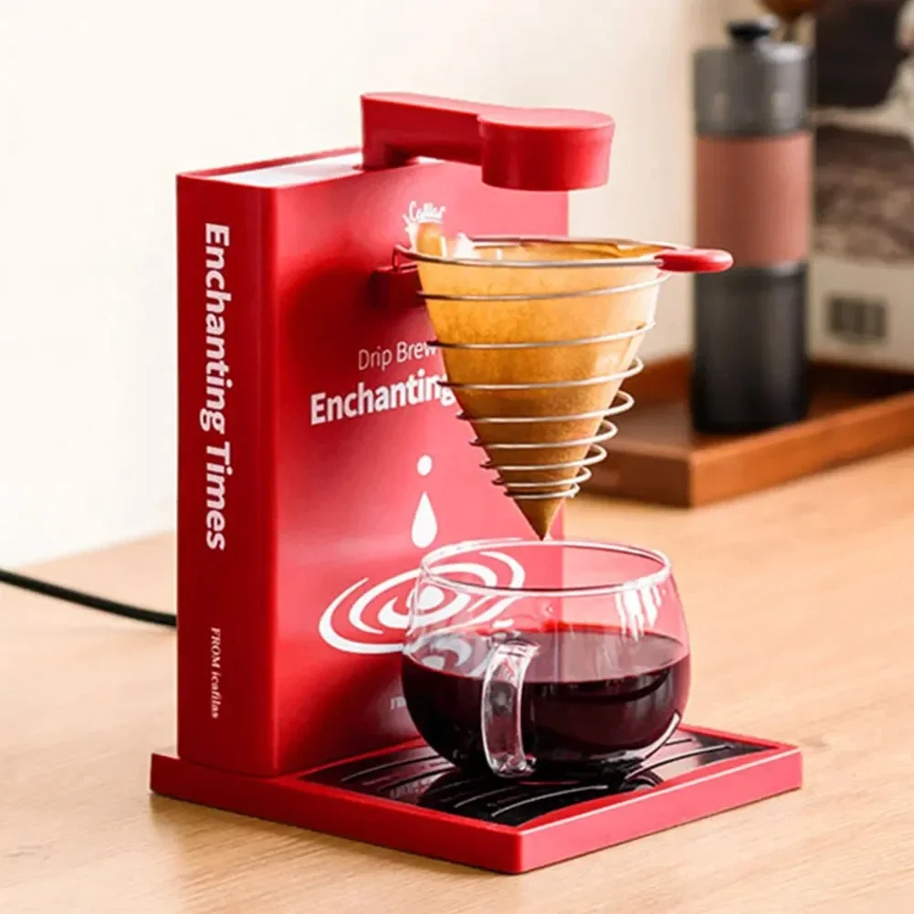 Portable Coffee Machine 2 in 1 Tea&Coffee Powder Drip Electric Pour Over Coffee Maker Fast Heating Easy Operation