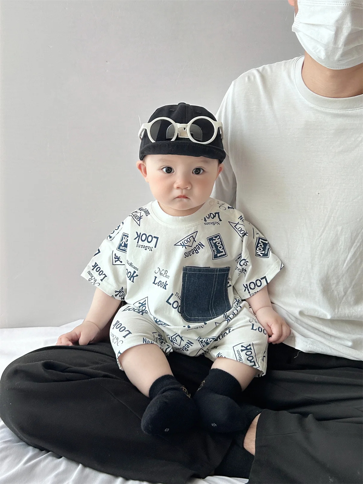 ZOETOPKID Baby-Strampler mit Mütze aus Baumwolle für den Sommer, für Neugeborene, Jungen und Mädchen, kurzärmelige, dünne Kletterkleidung für Kleinkinder – Detail 10