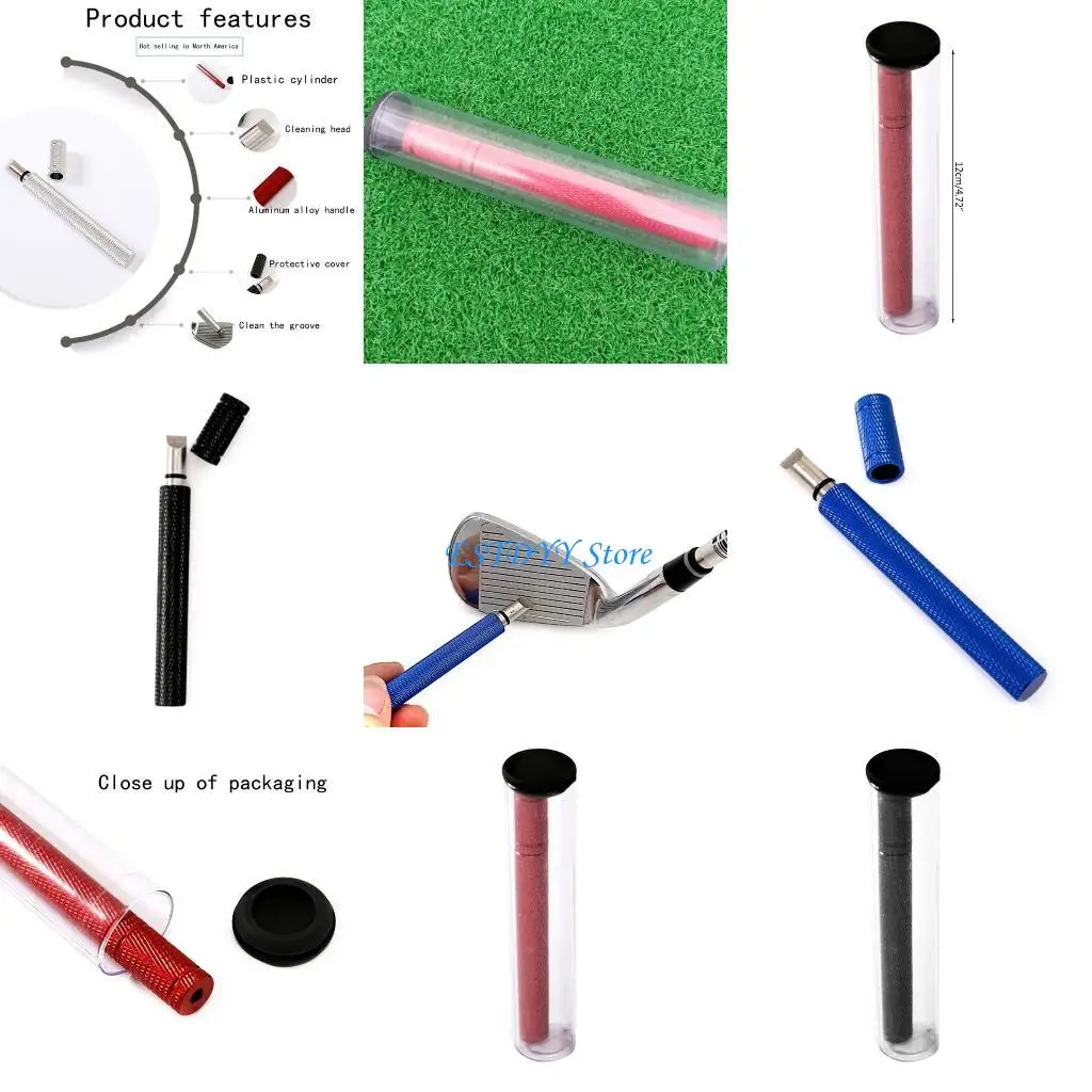 

G6DE 2 Pcs Golf Club Grooves Sharpener Aluminum Alloy Golf Club Cleaner Replacement