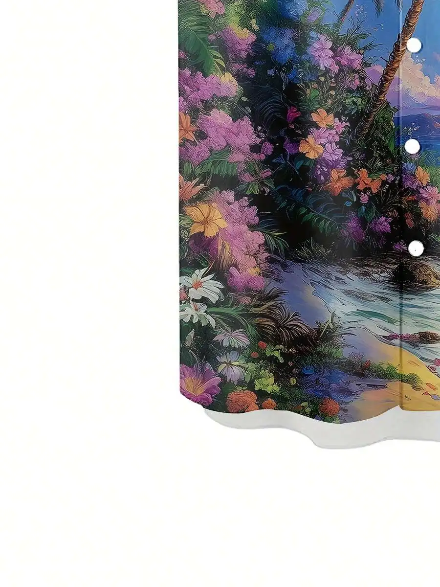 

Mens 3D Printed Tropical Floral Hawaiian Shirt Casual Beach Summer Top