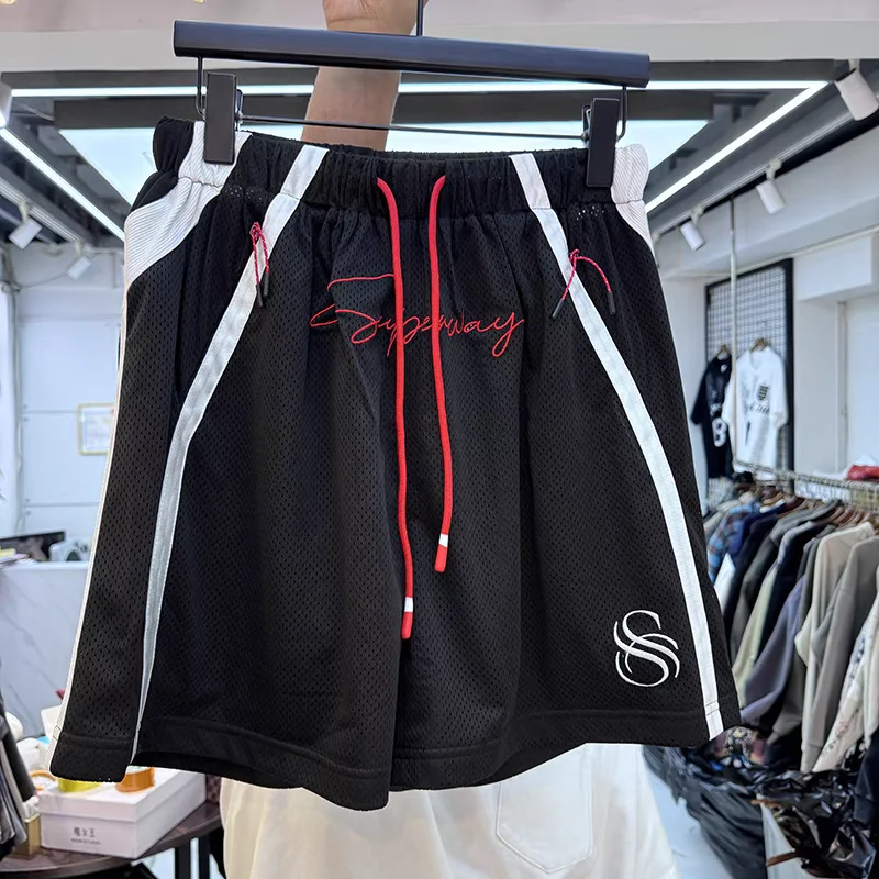 Saint Embroidered Striped Letters Shorts Men Women Best Quality Casual Jogger Drawstring Breeches
