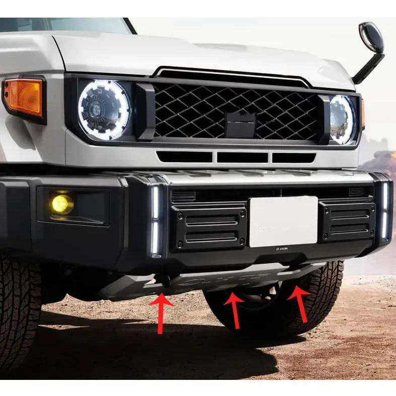 Aluminum Front Bumper Guard Protector Plate Cover for Toy ota Land Cruiser 70 76 79 Series LC76 LC70 LC79 2024 Accessories view 3